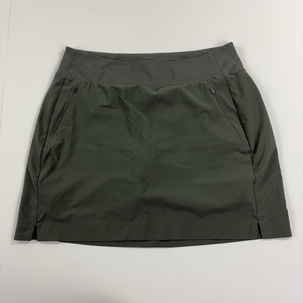 Athleta Soho Skort Womens 10 Green Athletic Built-In Shorts Pockets Pull On